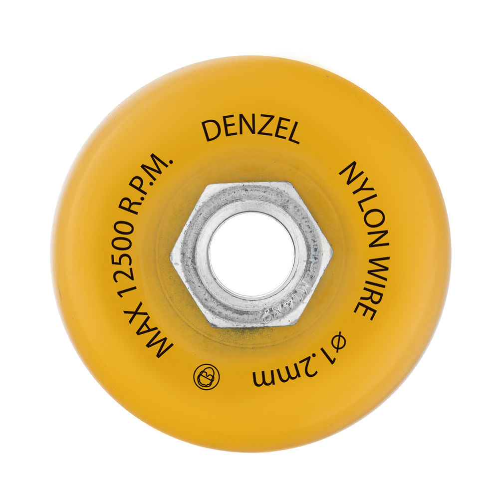 Щетка для УШМ, 75 мм, Чашка, нейлоновая щетина, М14 Denzel (74465)