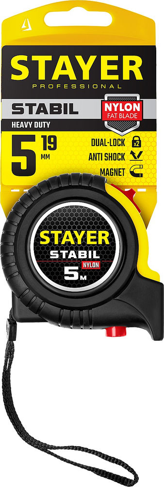 Рулетка 5 м х 19 мм Stabil Professional STAYER 34131-05