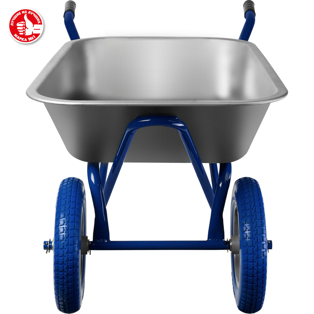 Тачка строительная двухколесная 110 л, 240 кг, полиуретановые колеса Профессионал ЗУБР ПТ-300 39911_z01