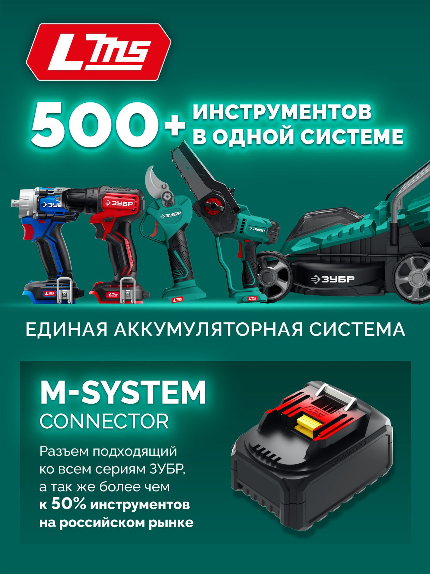 ЗУБР 40 В (2x20В), 400 мм, без АКБ (LMS), газонокосилка аккумуляторная бесщеточная (ГКЛ-4040)