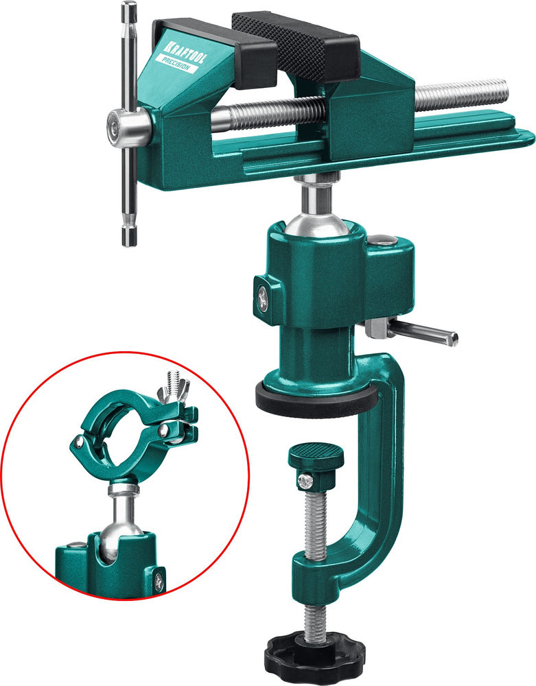 Шарнирно-поворотные тиски Precision, 75 мм KRAFTOOL 32711-75