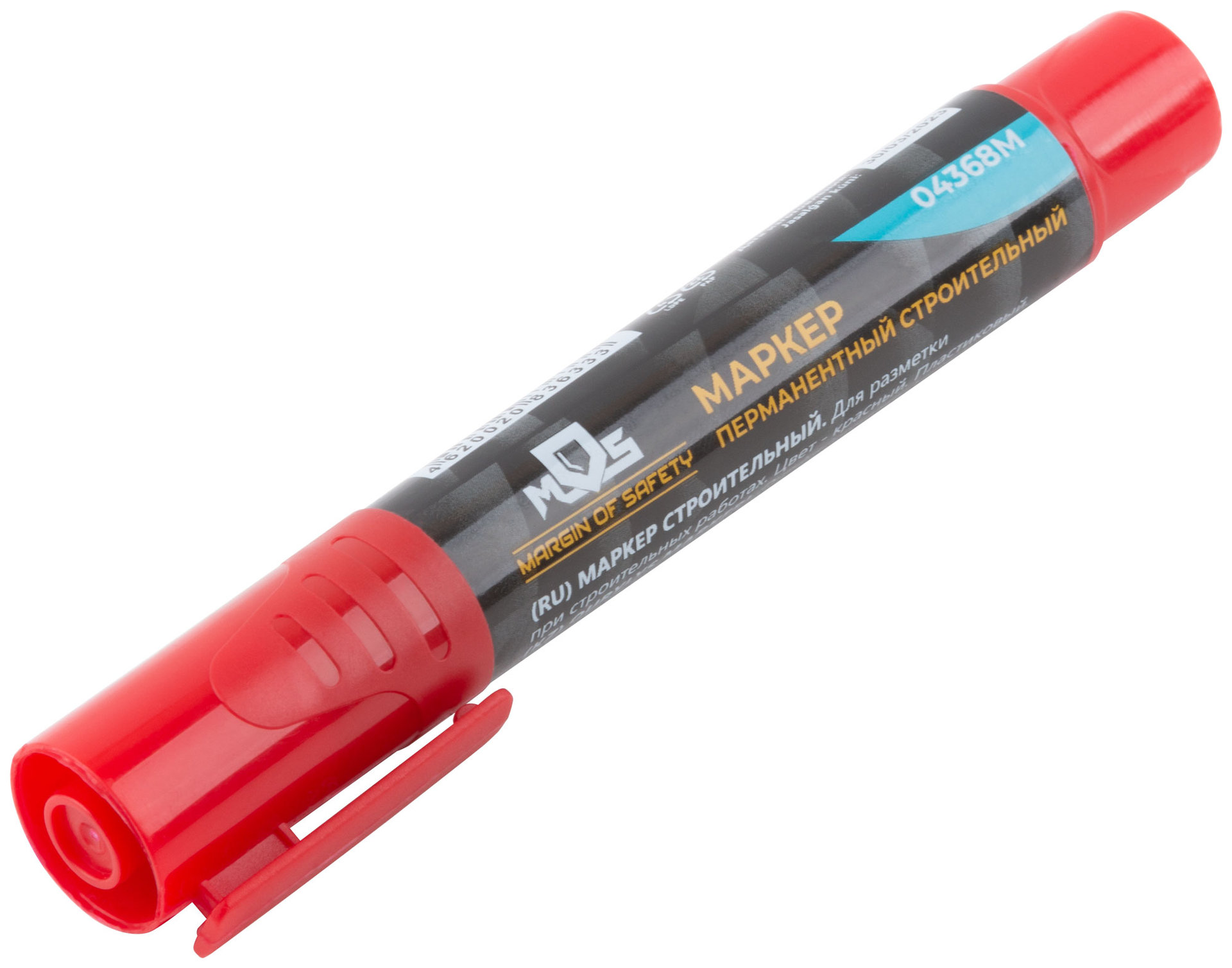 Маркер перманентный строительный, красный (04368М)