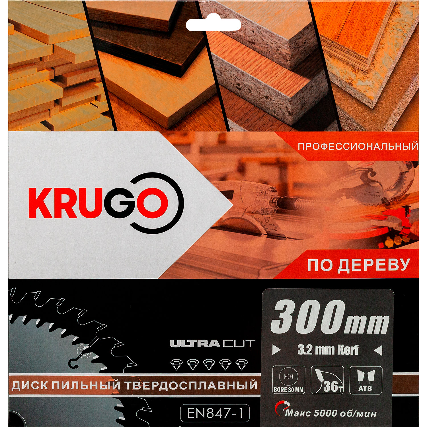 Пильный диск 300 x 3.2/2.2 x 36T x 30mm KRUGO (WA300036)