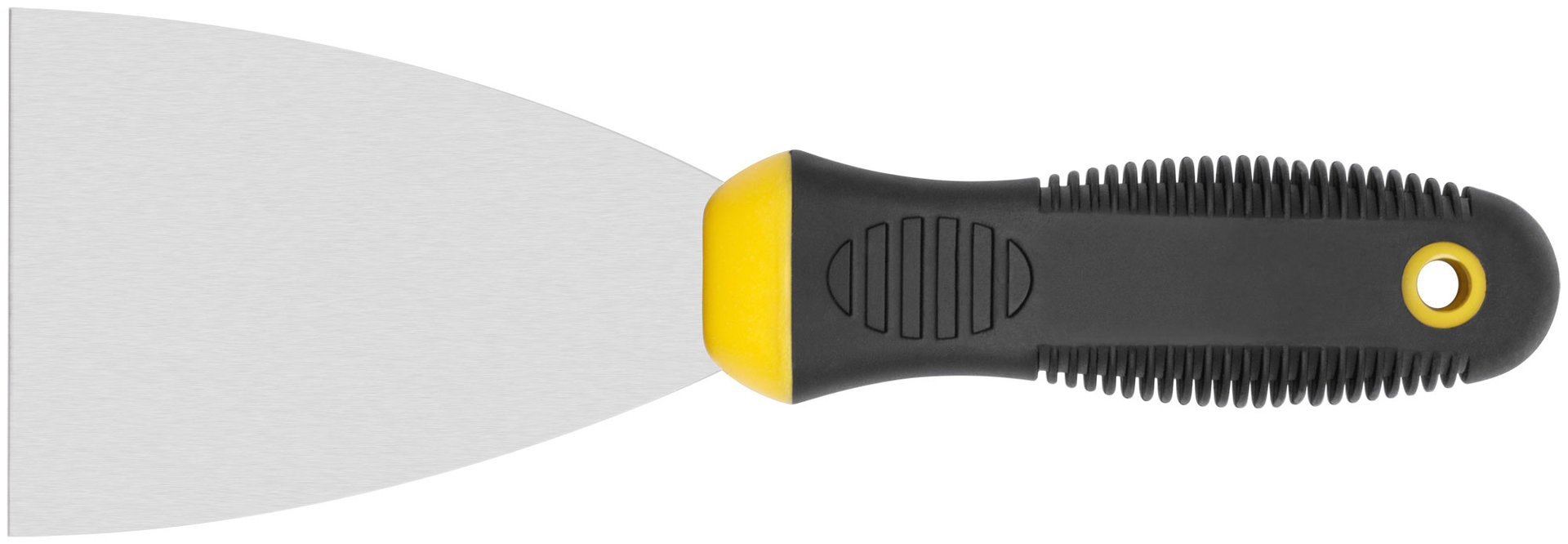 Шпатель, нерж.сталь, черно-желтая прорезин.ручка 3 ( 75 мм) (06685)