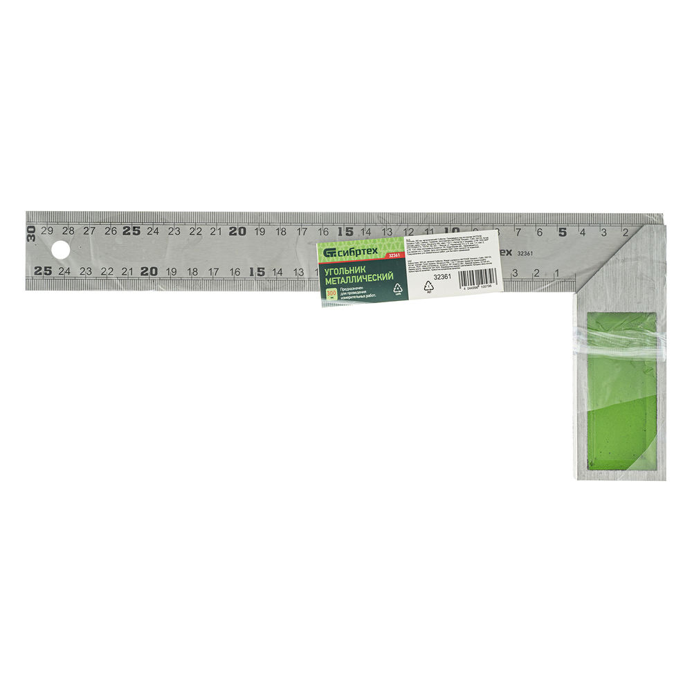 Угольник, 300 мм, металлический Сибртех (32361)