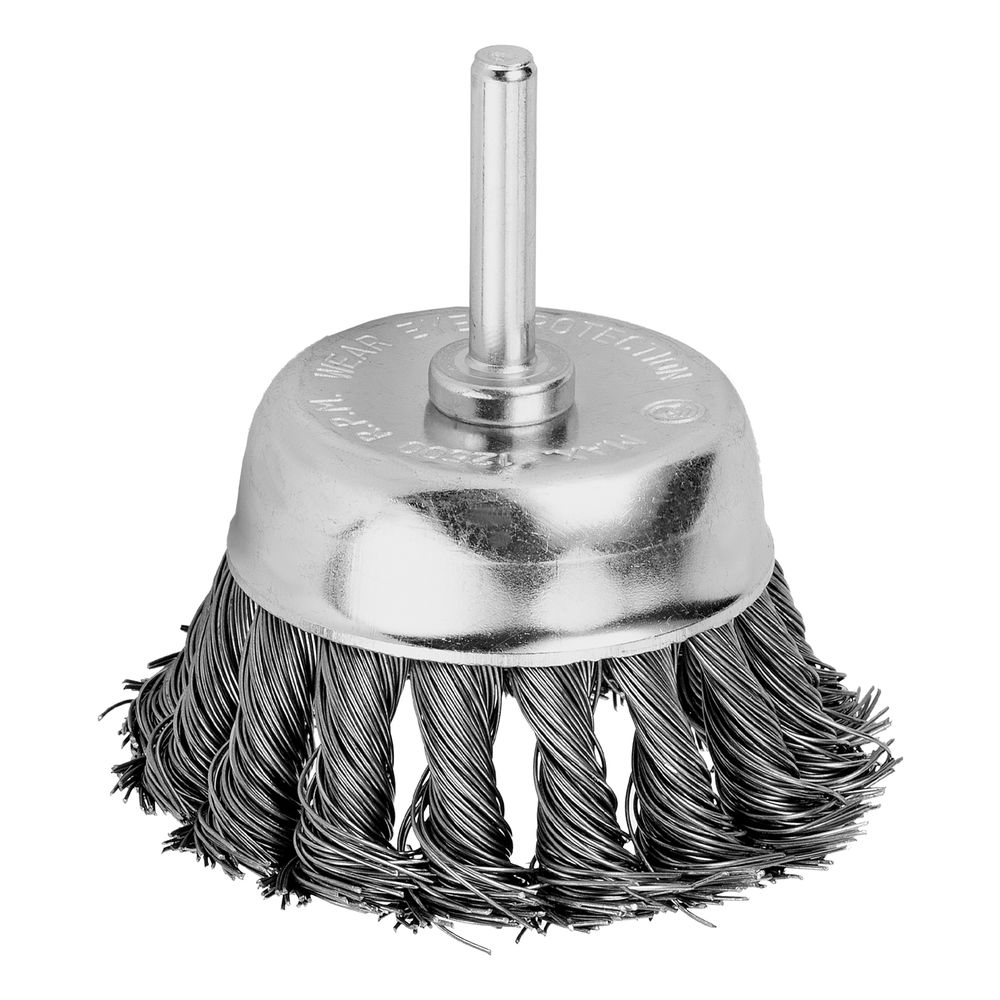 Щетка для дрели, 65 мм, чашка со шпилькой, крученая металлическая проволока Matrix (74468)