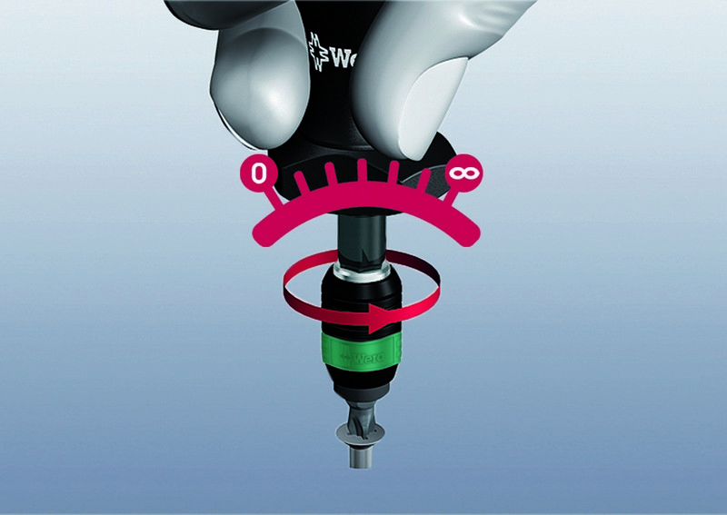 Отвёртка-битодержатель динамометрическая 0.3 Нм для серийных операций патрон Rapidaptor 1/4 D6.3/F6.3 Pre-Set Kraftform серия 7460 Wera WE-074715
