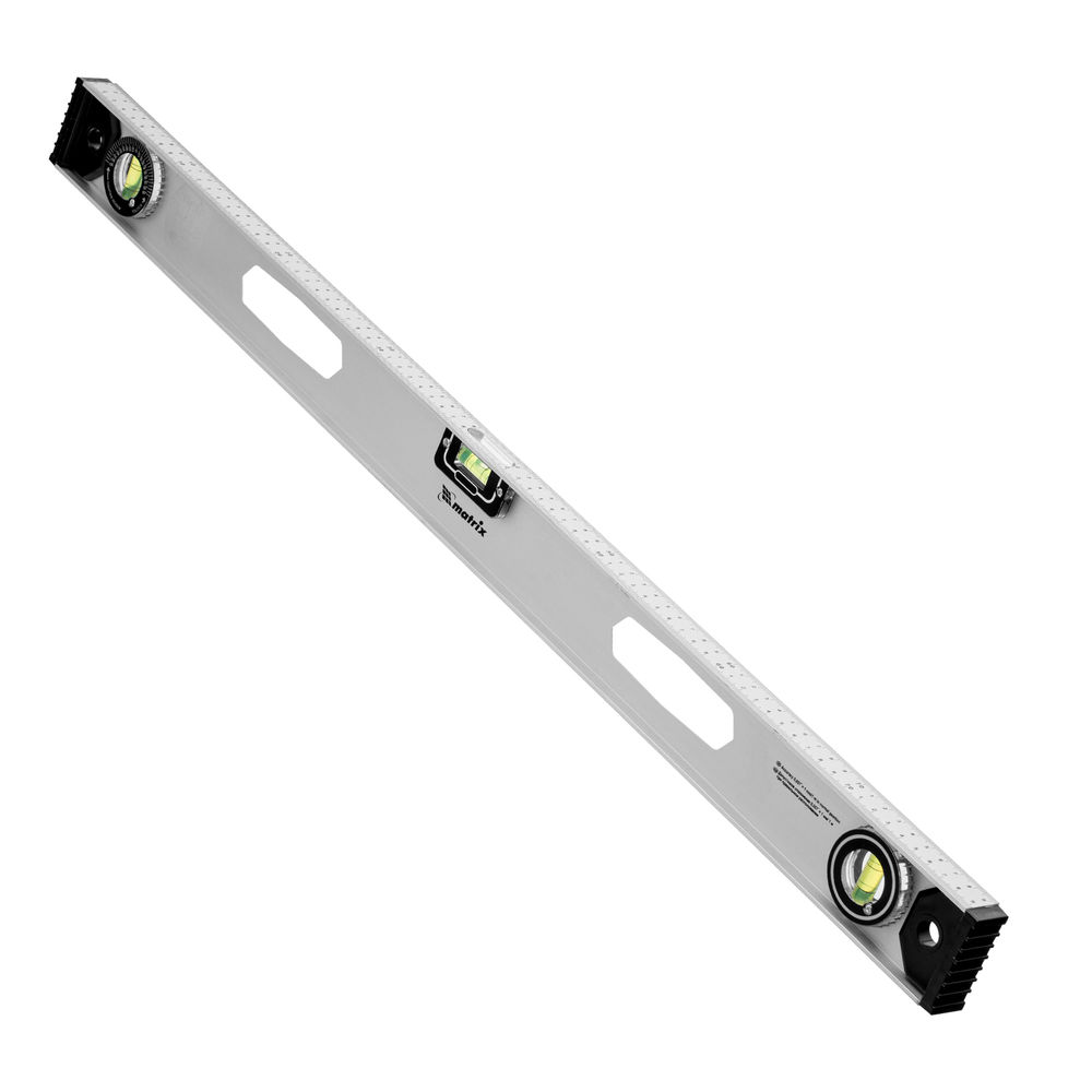 Уровень алюминиевый Рельс, 800 мм, 3 глазка (1 поворотный) Matrix (34026)