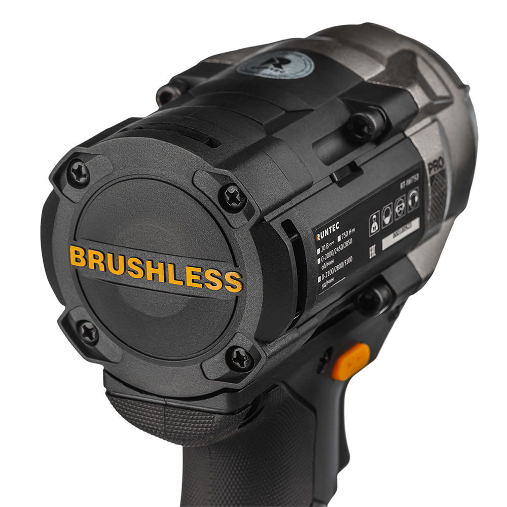 Гайковерт ударный аккумуляторный RUNTEC PRO 1/2, 20В, 2*4Ач, 750Нм, RUNTEC, RT-IW750