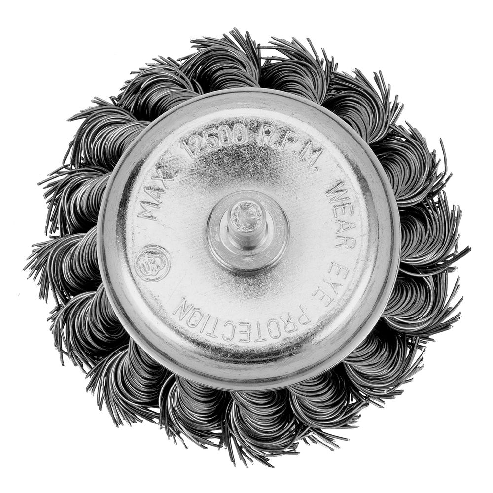 Щетка для дрели, 75 мм, чашка со шпилькой, крученая металлическая проволока Matrix (74470)