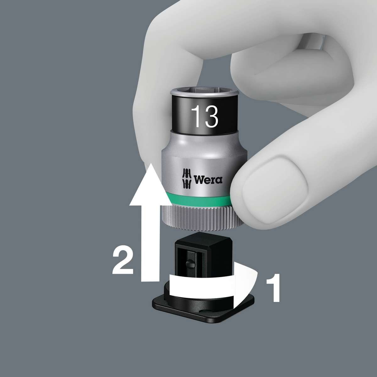 Набор с трещоткой 1/2 13 пр. Zyklop Hybrid серия 8006 SC 1 Wera WE-004090