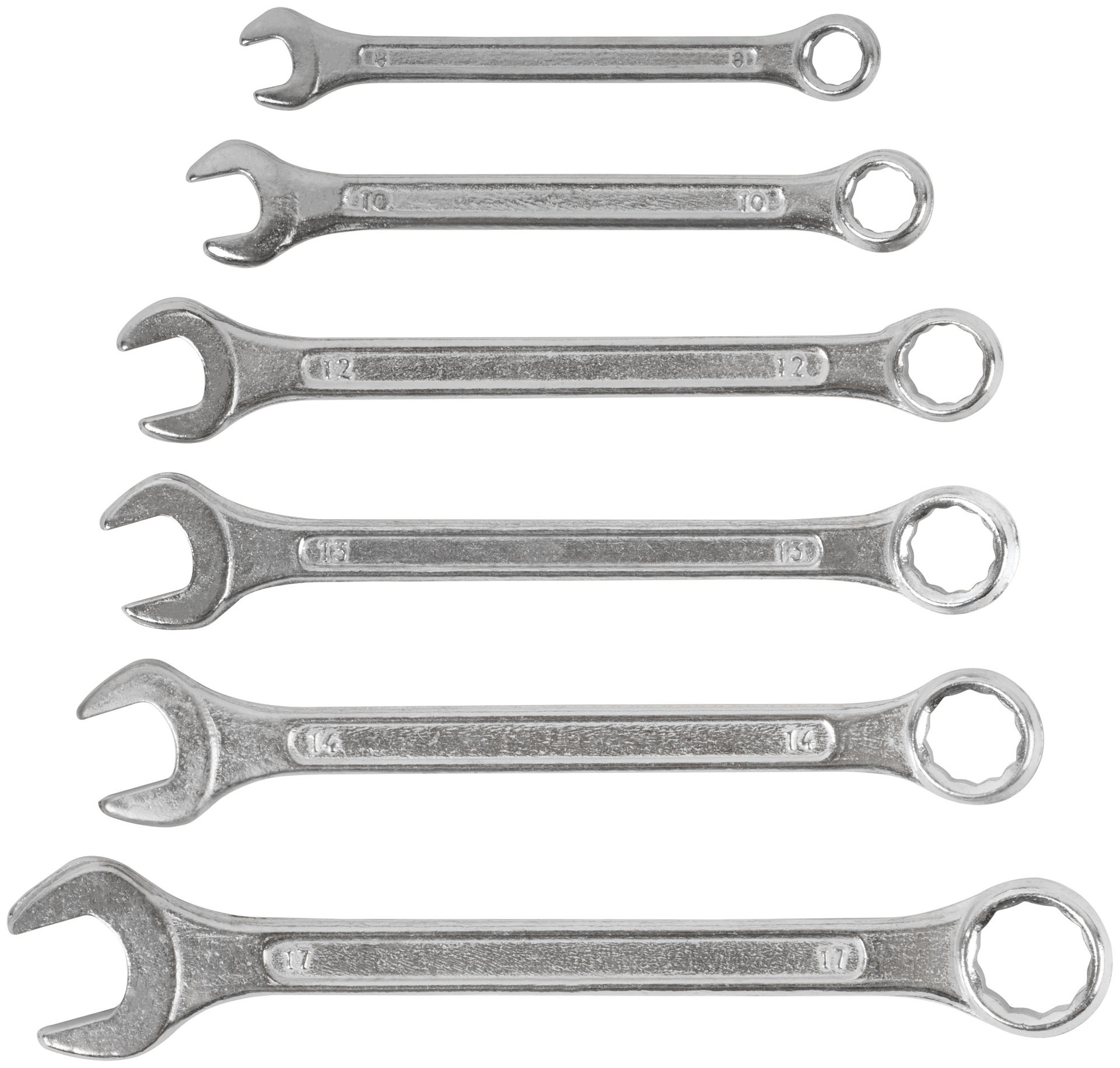 Ключи комбинированные в пластиковом держателе, набор 6 шт. ( 8-17 мм ) (63414)