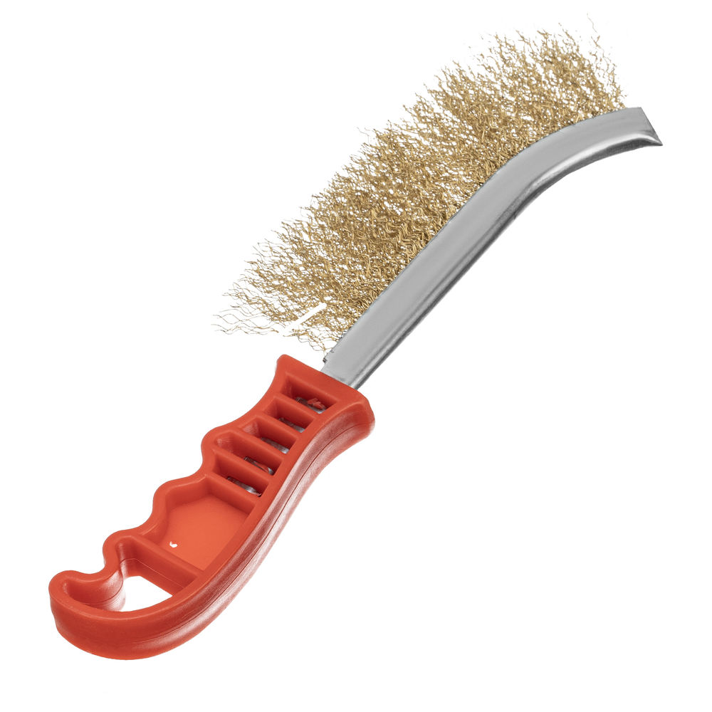 Щетка металлическая латунированная, пластиковая ручка Matrix (74827)