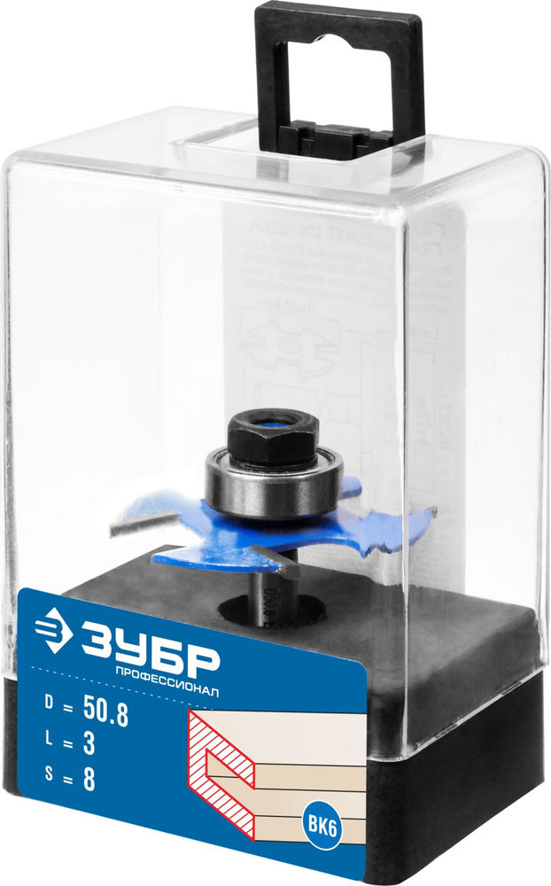 Фреза горизонтально-пазовая 50.8 x 3 мм, хвостовик 8 мм ЗУБР Профессионал 28757-50.8-3