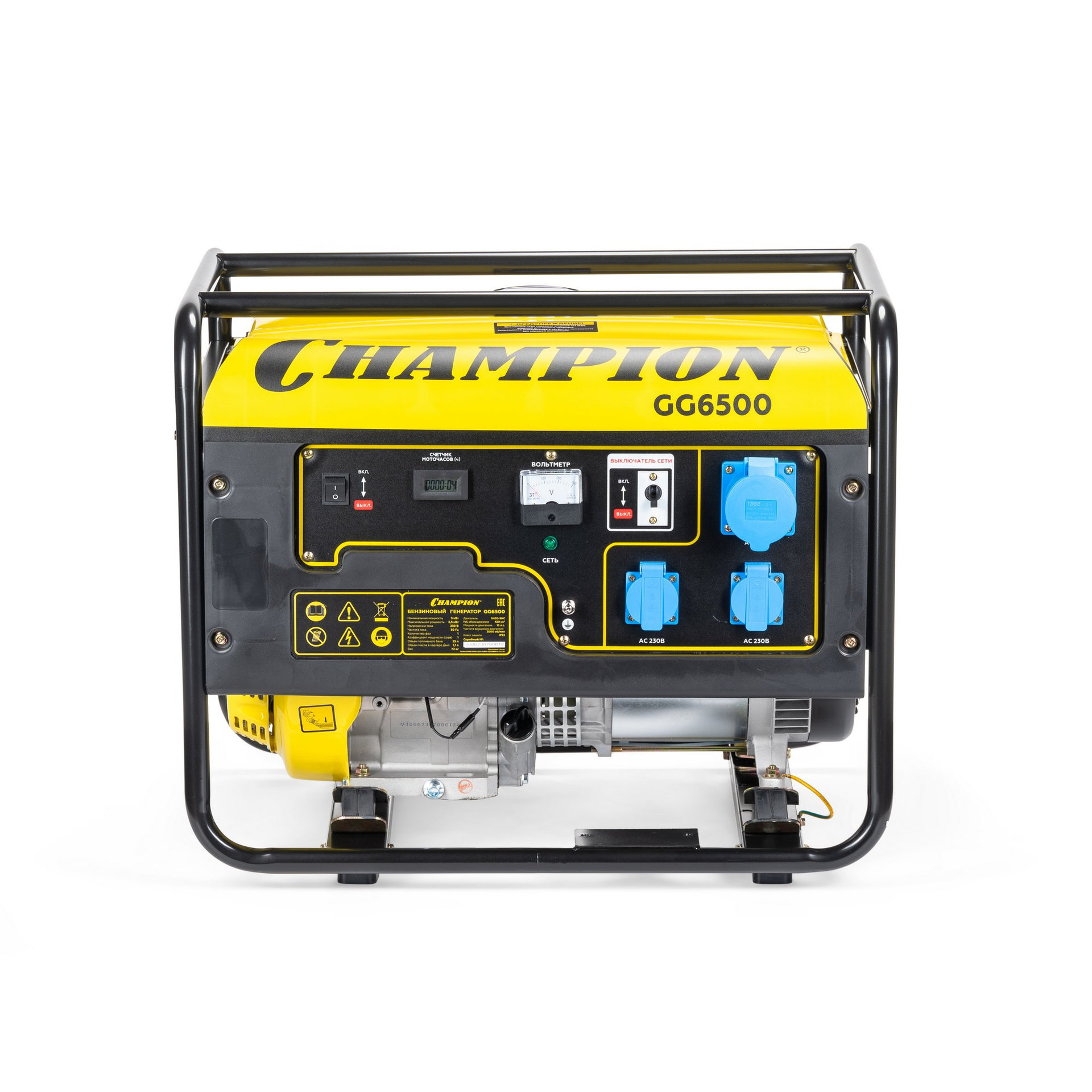 Генератор CHAMPION GG6500 (5/5,5кВт 15лс 25л 72кг счетчик) (GG6500)