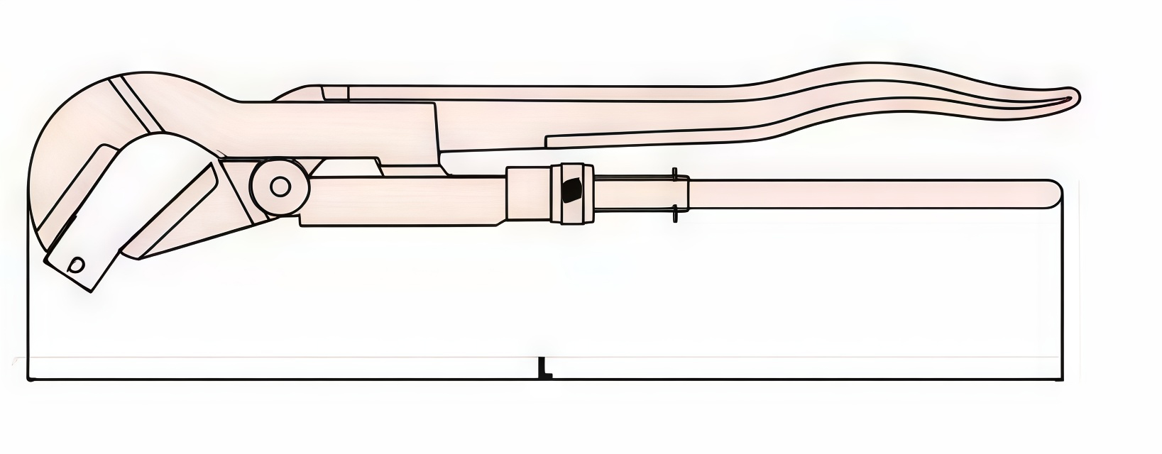 Ключ трубный шведский45° (38) искробезопасный сплав AlCu 128-1002, HORTZ