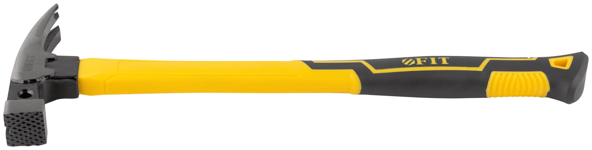 Молоток-гвоздодер, фиберглассовая усиленная удлиненная ручка, дополн. гвоздодер, 27 мм, 370 гр. (44750)