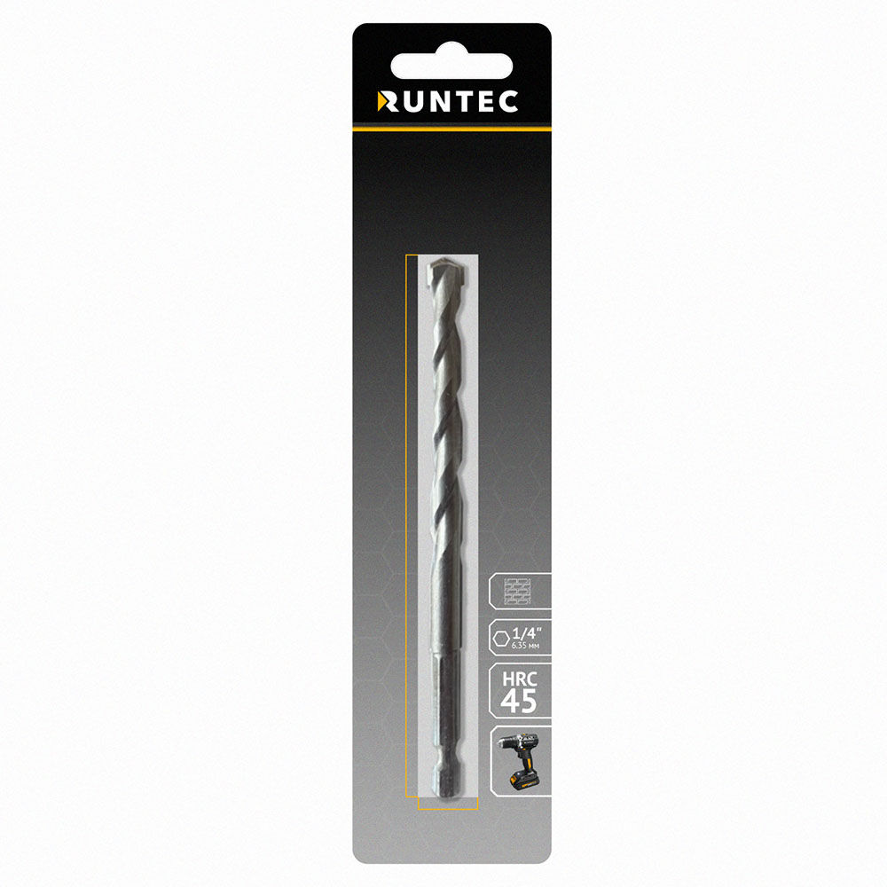 Сверло по бетону Runtec HRC45 10 x 120 мм HEX 1/4 RUNTEC RT-DC10
