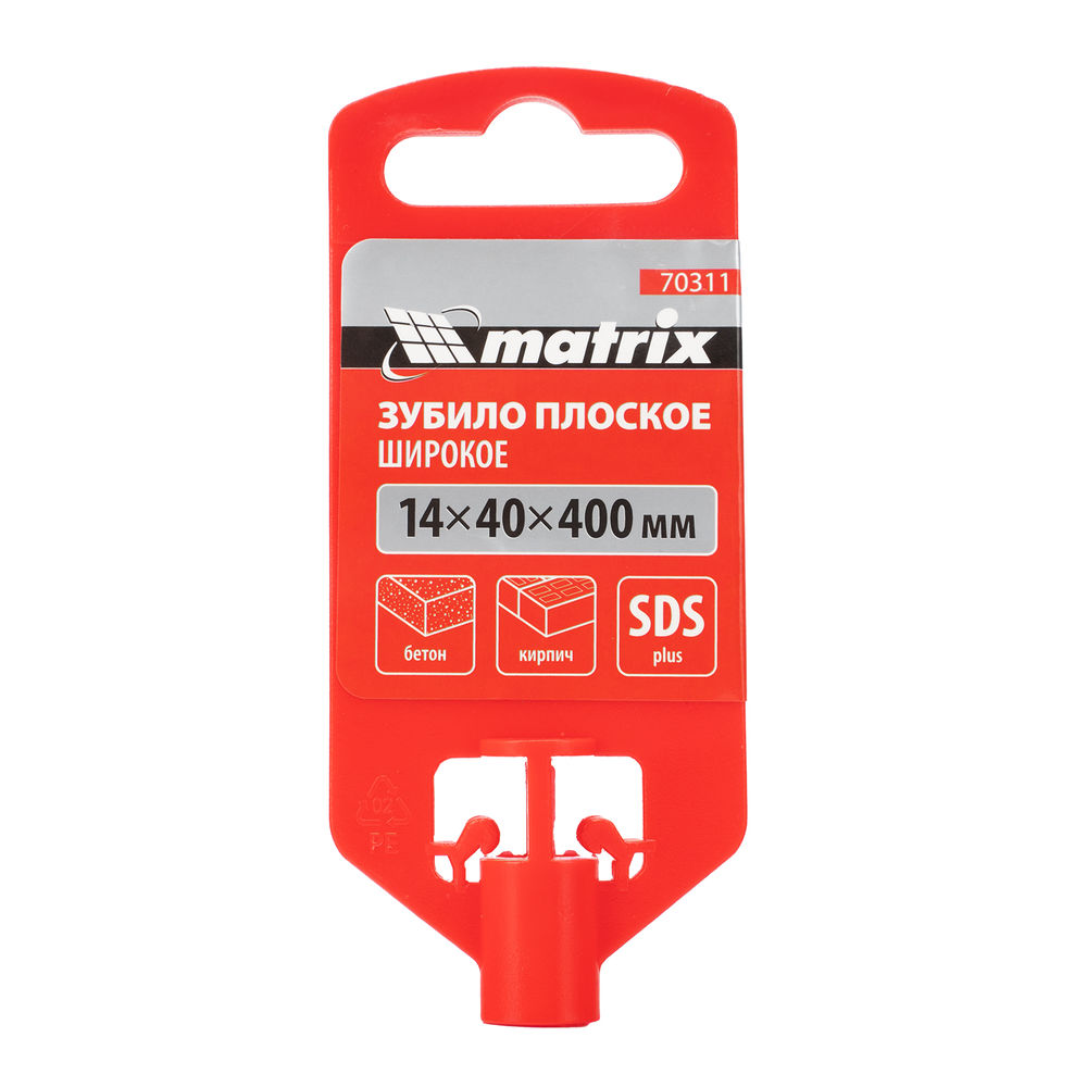 Зубило плоское, широкое, 14 х 40 х 400 мм, SDS Plus Matrix (70311)