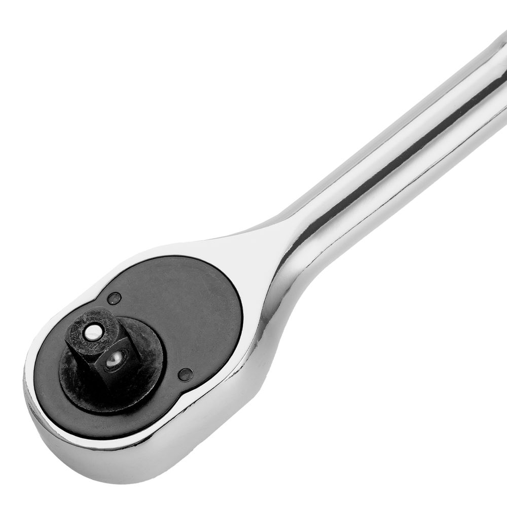 Ключ-трещотка 3/8, 45 зубьев, цельнометаллический, с быстрым сбросом, CrV, хром Сибртех