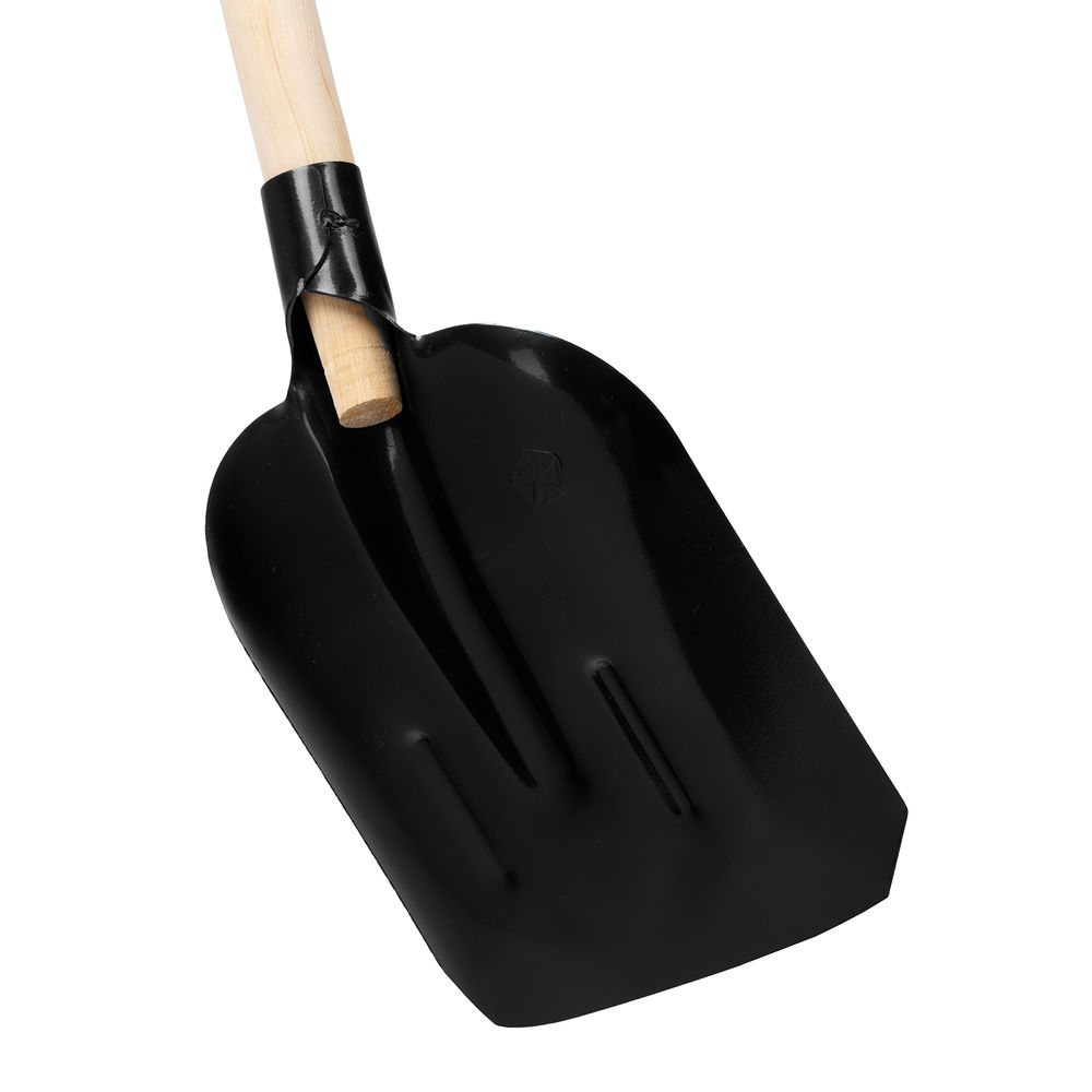 Лопата совковая, 230х280х1400 мм, ребра жесткости, деревянный черенок, (61414)