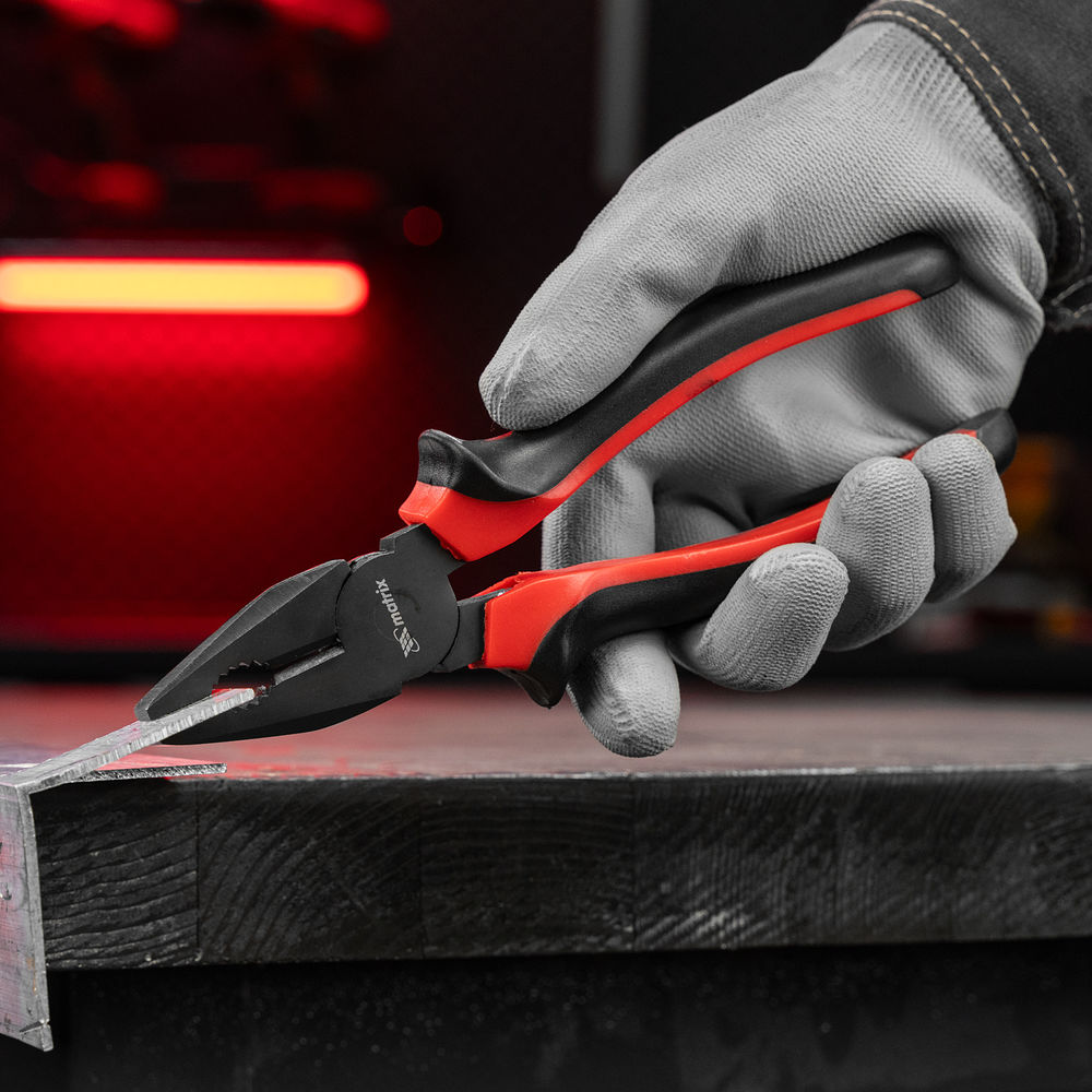 Плоскогубцы комбинированные Black Nickel, 200 мм, двухкомпонентные рукоятки Matrix