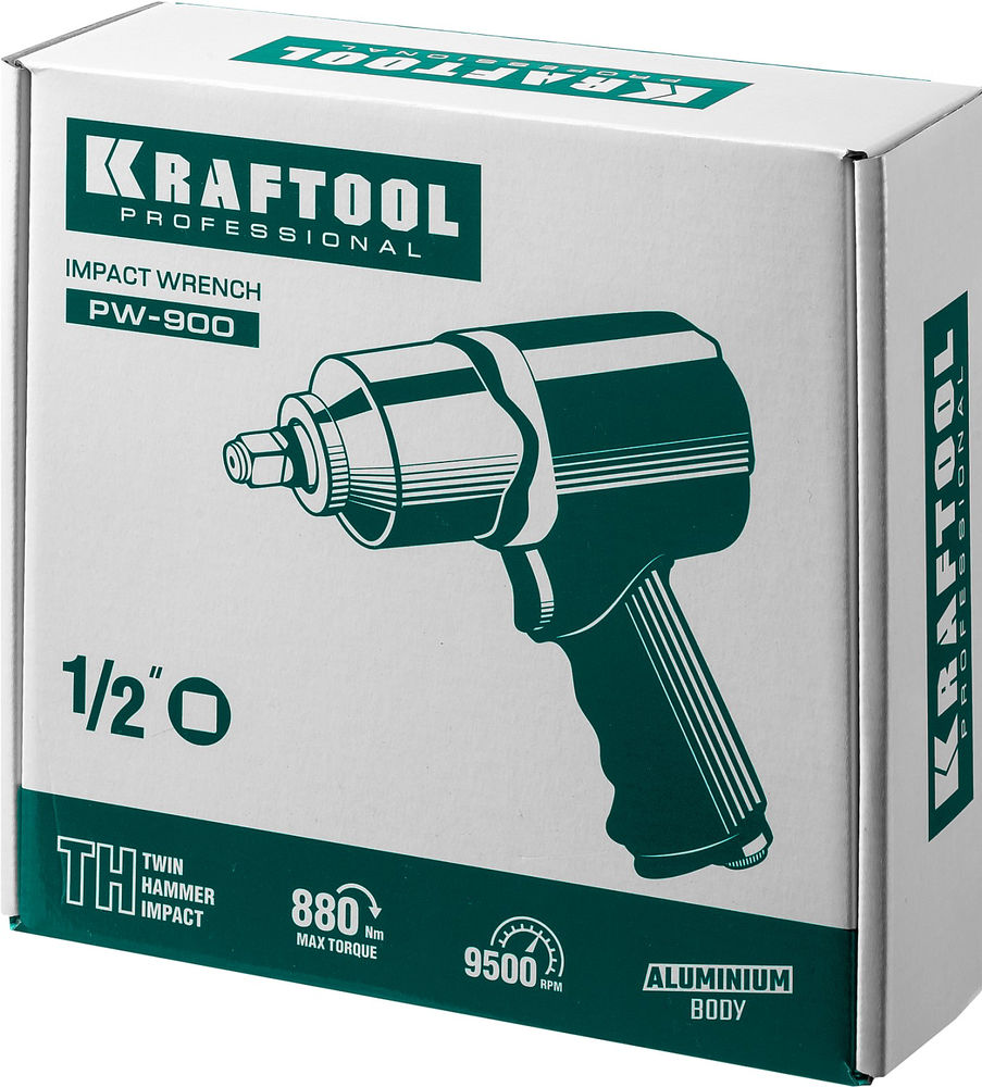 Ударный пневматический гайковерт PW-900, 1/2, 880 Н·м KRAFTOOL 64210