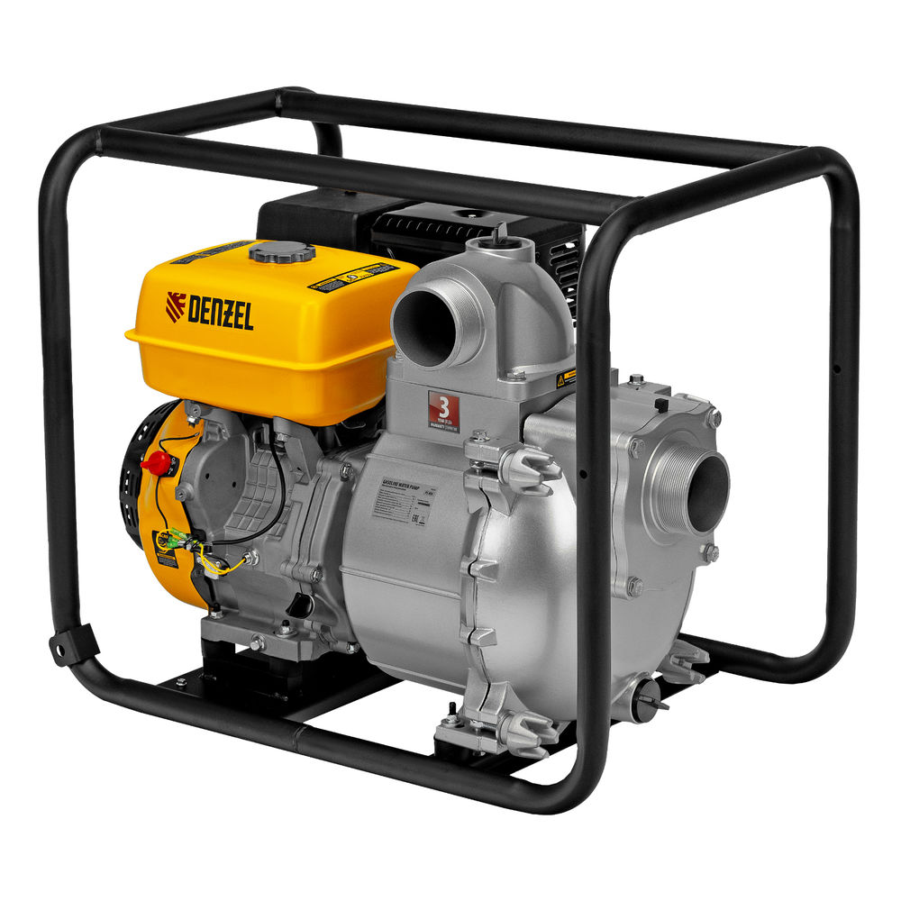 Мотопомпа бензиновая для грязной воды PX-80D, 15 л.с, 3, 1500 л/мин, глубина 8 м , напор 30 м Denzel (99204)