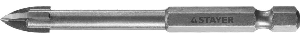 Сверло по стеклу и кафелю 4 мм, 4х кромка, HEX 1/4 STAYER 2985-04_z01