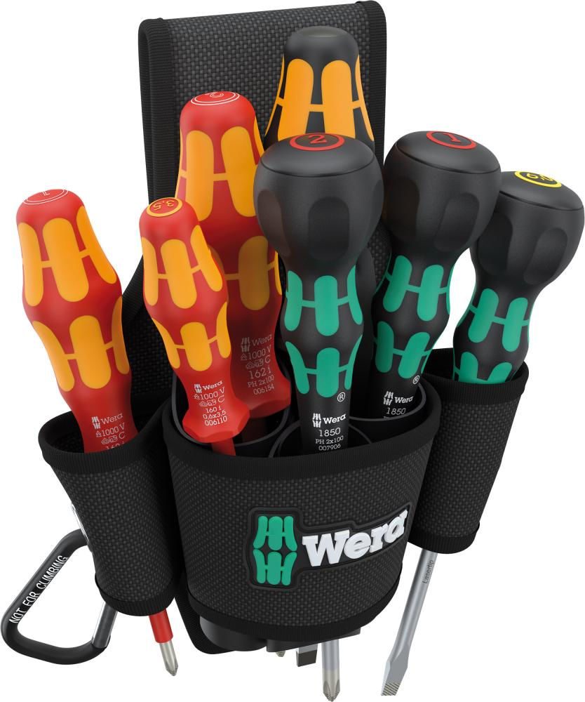 9621 SET 2 Kraftform Ball-Grip Набор отвёрток в поясной сумке, 8 пр., PH 1/2, Силовая SL 5.5, VDE SL 3.5, Ball-Grip: PH 1/2, SL 6 (WE-136033)
