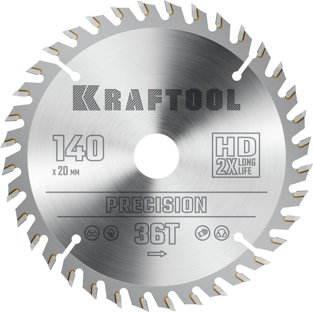 Пильный диск по дереву Precision, 140 х 20 мм, 36Т KRAFTOOL 36952-140-20