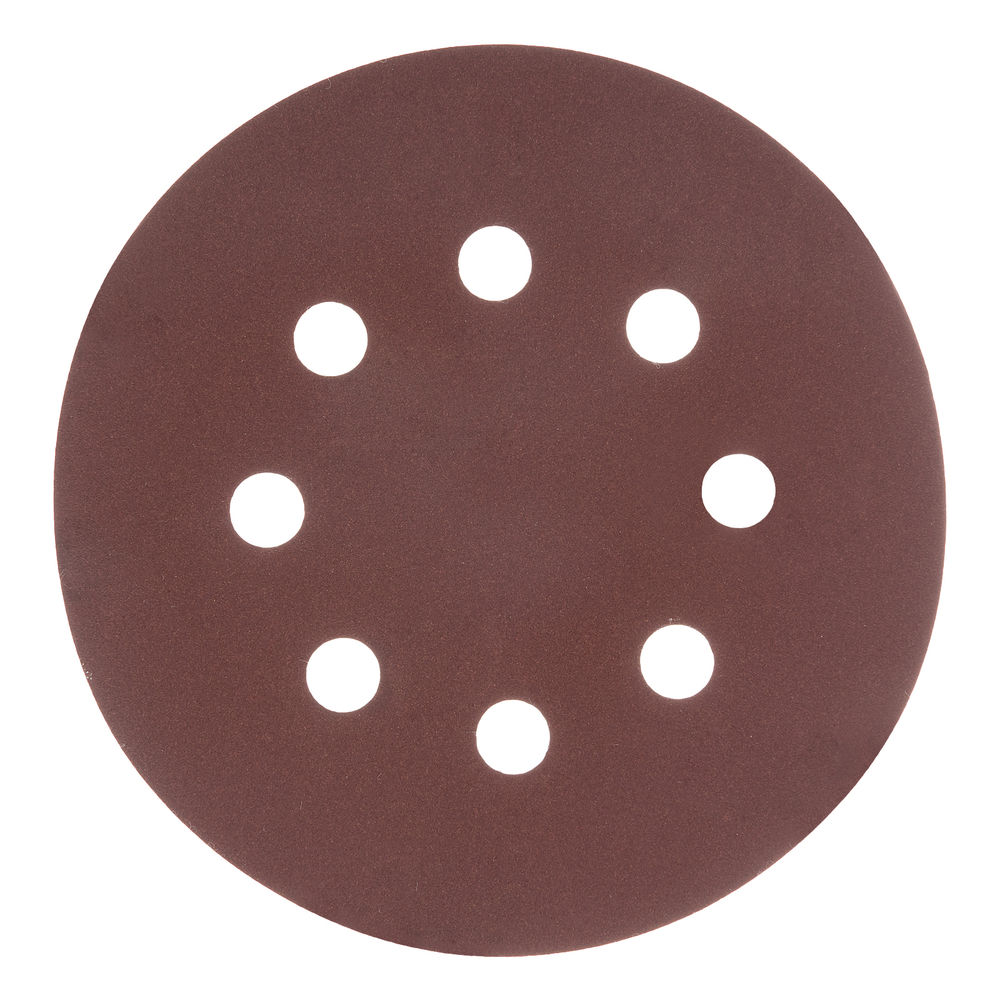 Круг абразивный на ворсовой подложке под липучку, перфорированный, P 280, 125 мм, 5 шт Matrix (73812)