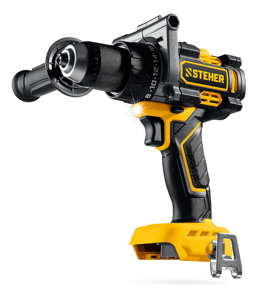 Дрель-шуруповерт бесщеточная 20 В, 165 Н·м, без АКБ (LMS) STEHER CB-165