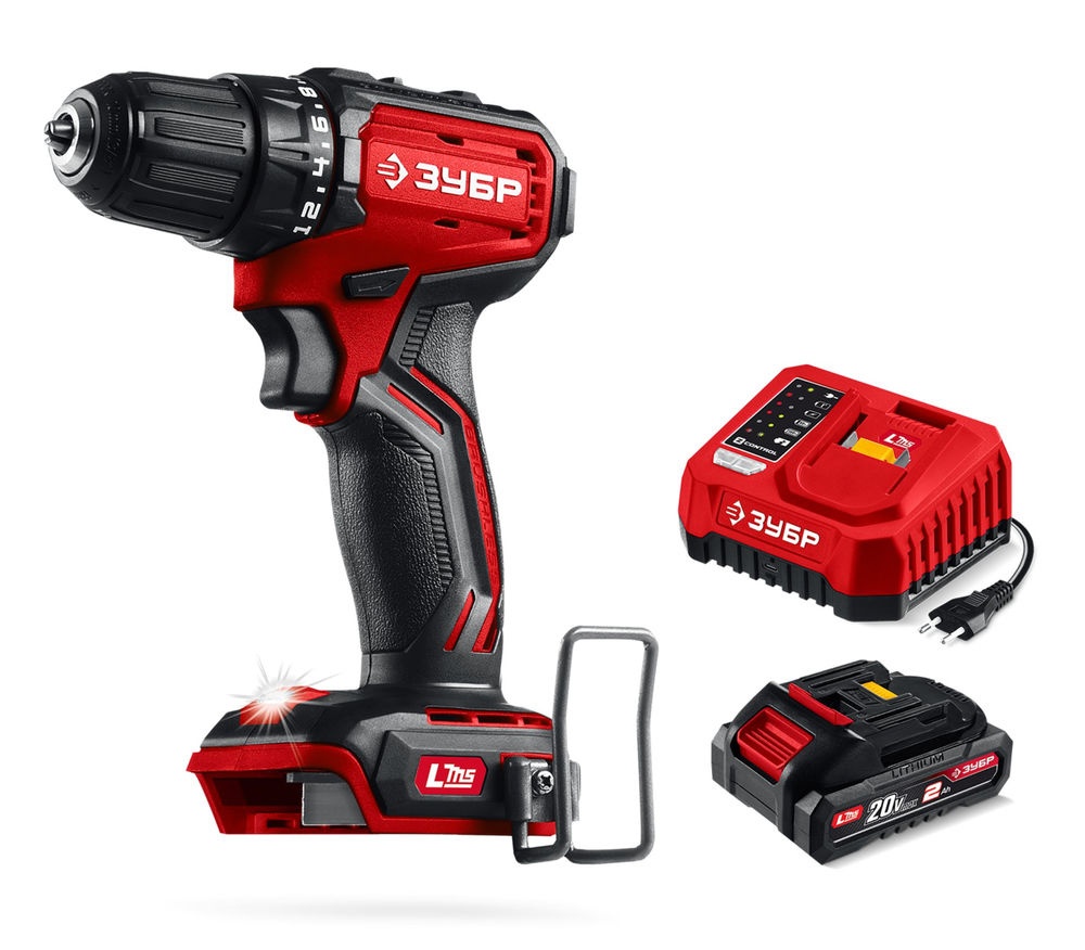 Дрель-шуруповерт бесщеточная 20 В 45 Н·м 1 АКБ LMS 2 А·ч ЗУБР ДБ-45-21