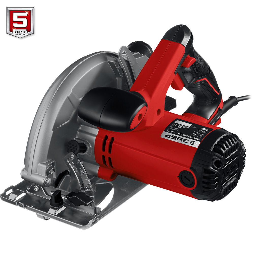 Пила циркулярная (дисковая) d 190 мм 1600 Вт ЗУБР ПД-65