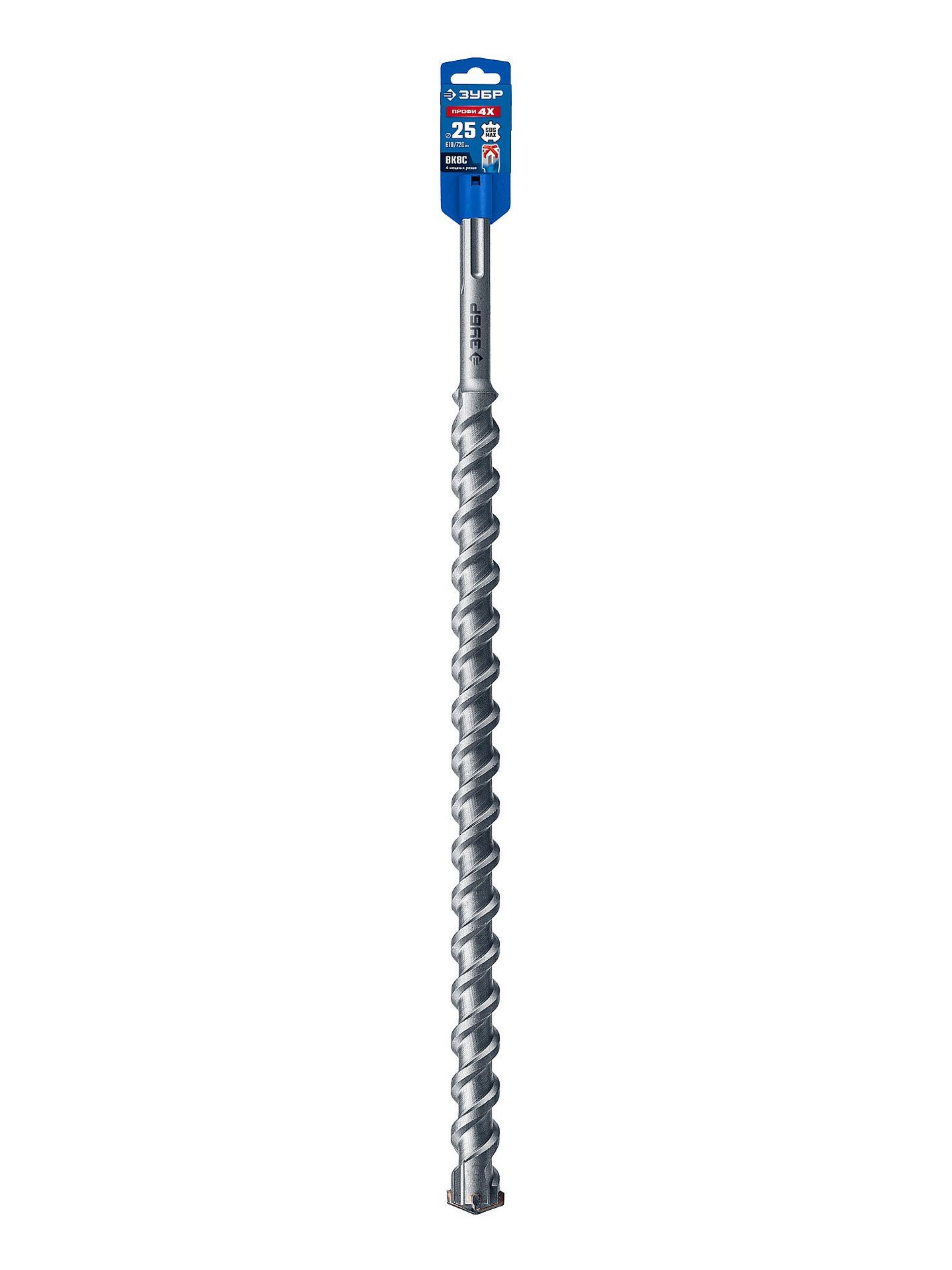 ЗУБР ПРОФИ-4Х 25x610/720 мм, SDS-max бур, ПРОФЕССИОНАЛ (29350-610-25_z03)