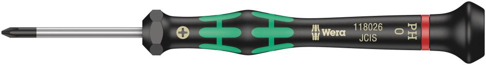 Отвёртка крестовая прецизионная PH 0 x 40 мм Kraftform Micro серия 2050 PH Wera WE-118026