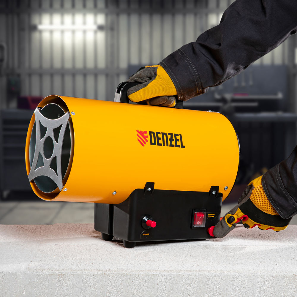 Газовая тепловая пушка GHG-15, 15 кВт, 500 м3/ч, пропан-бутан Denzel (96477)