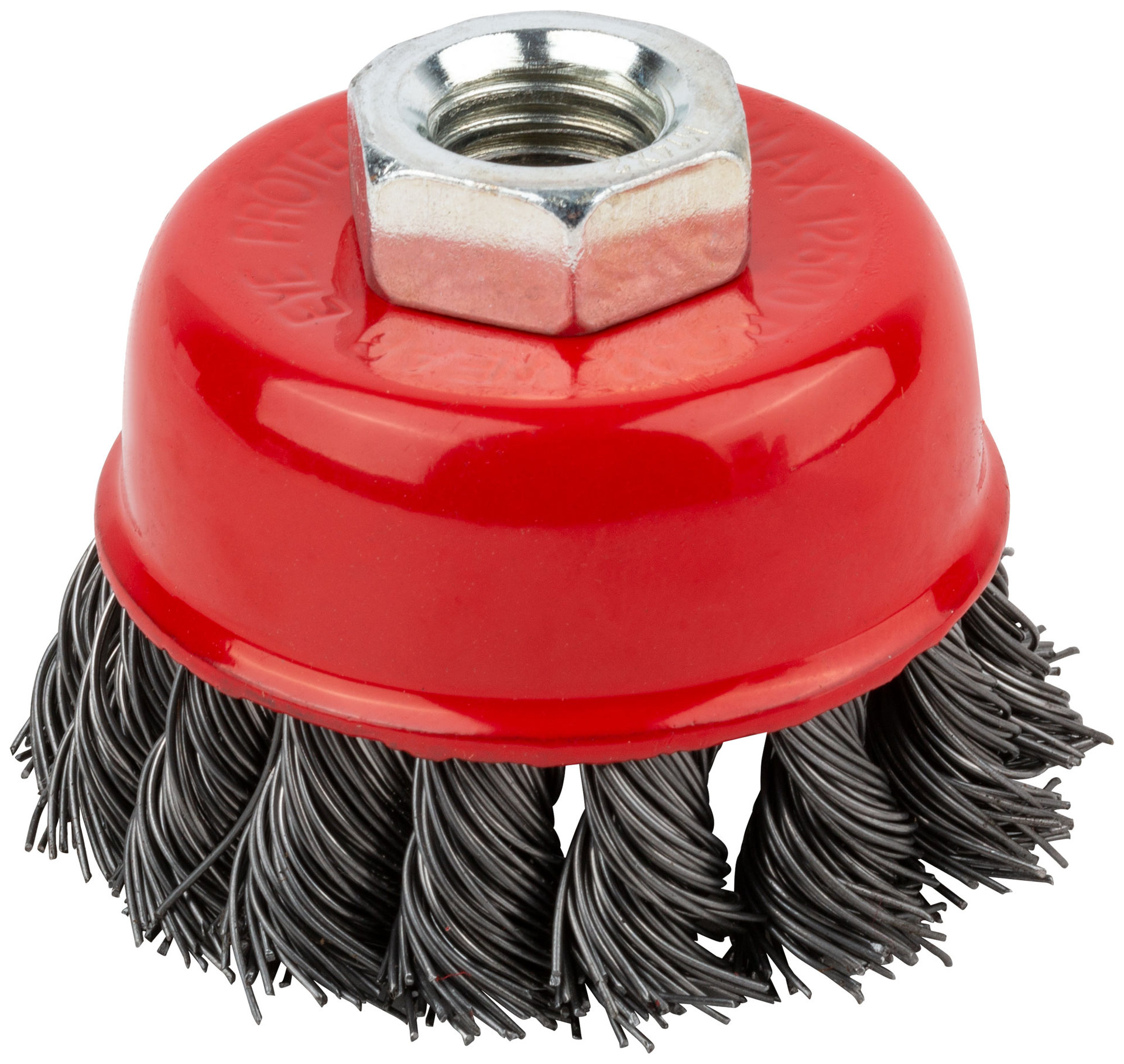 Корщетка чашечная, гайка М14, стальная витая проволока 65 мм (39041)