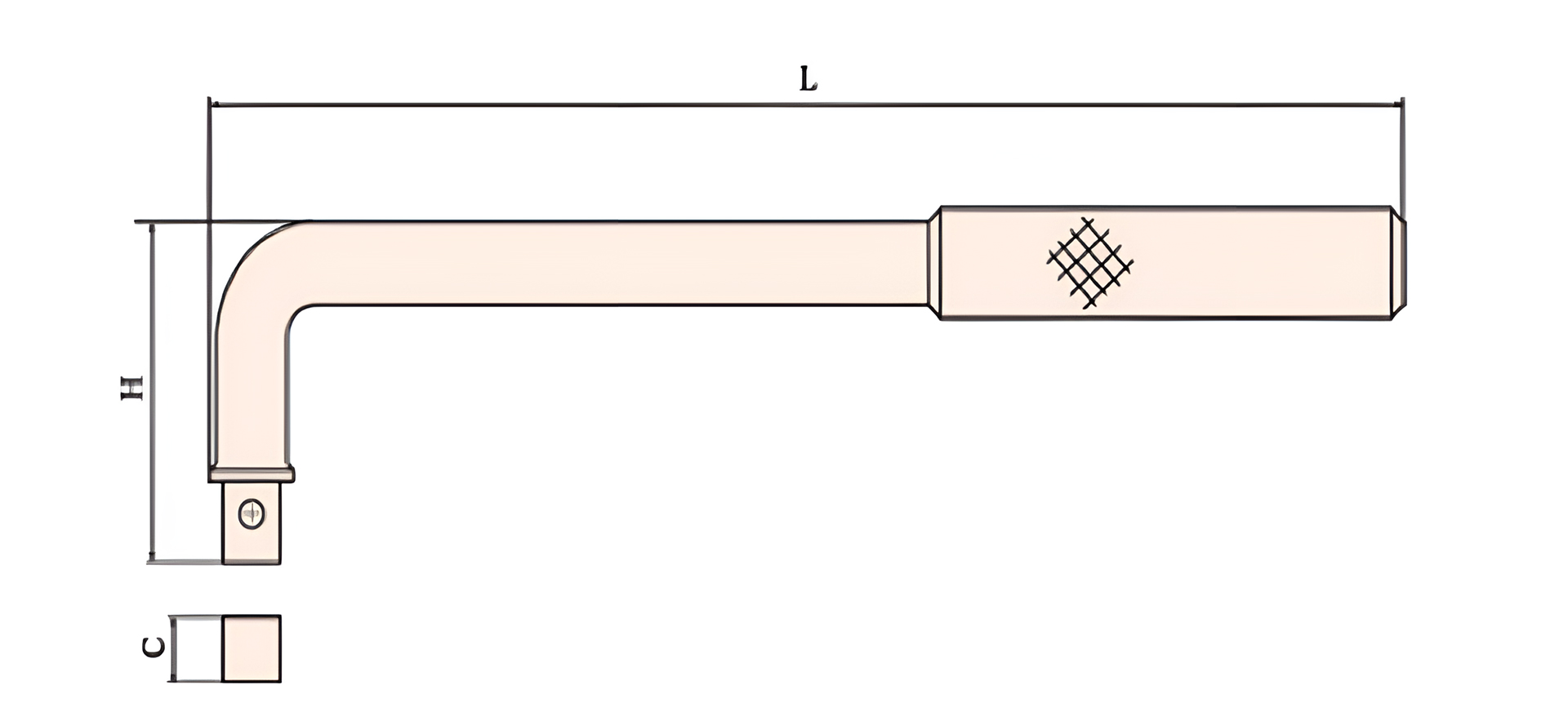 Рукоятка угловая 3/4 AlCu искробезопасная , HORTZ