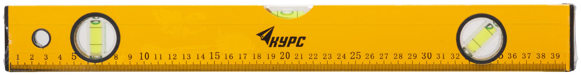 Уровень Лайт, 3 глазка, желтый корпус, шкала 400 мм (18012)