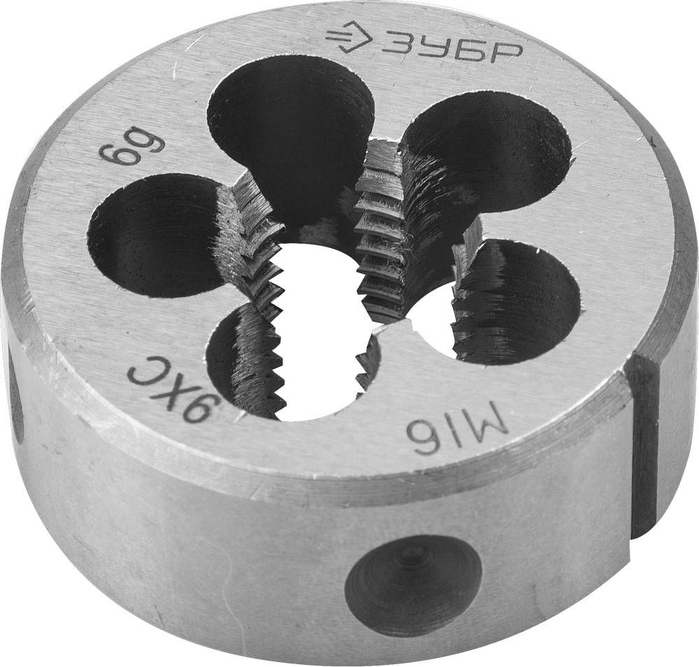 Плашка круглая ручная сталь 9ХС ЗУБР М16 x 1.5 мм 4-28022-16-1.5