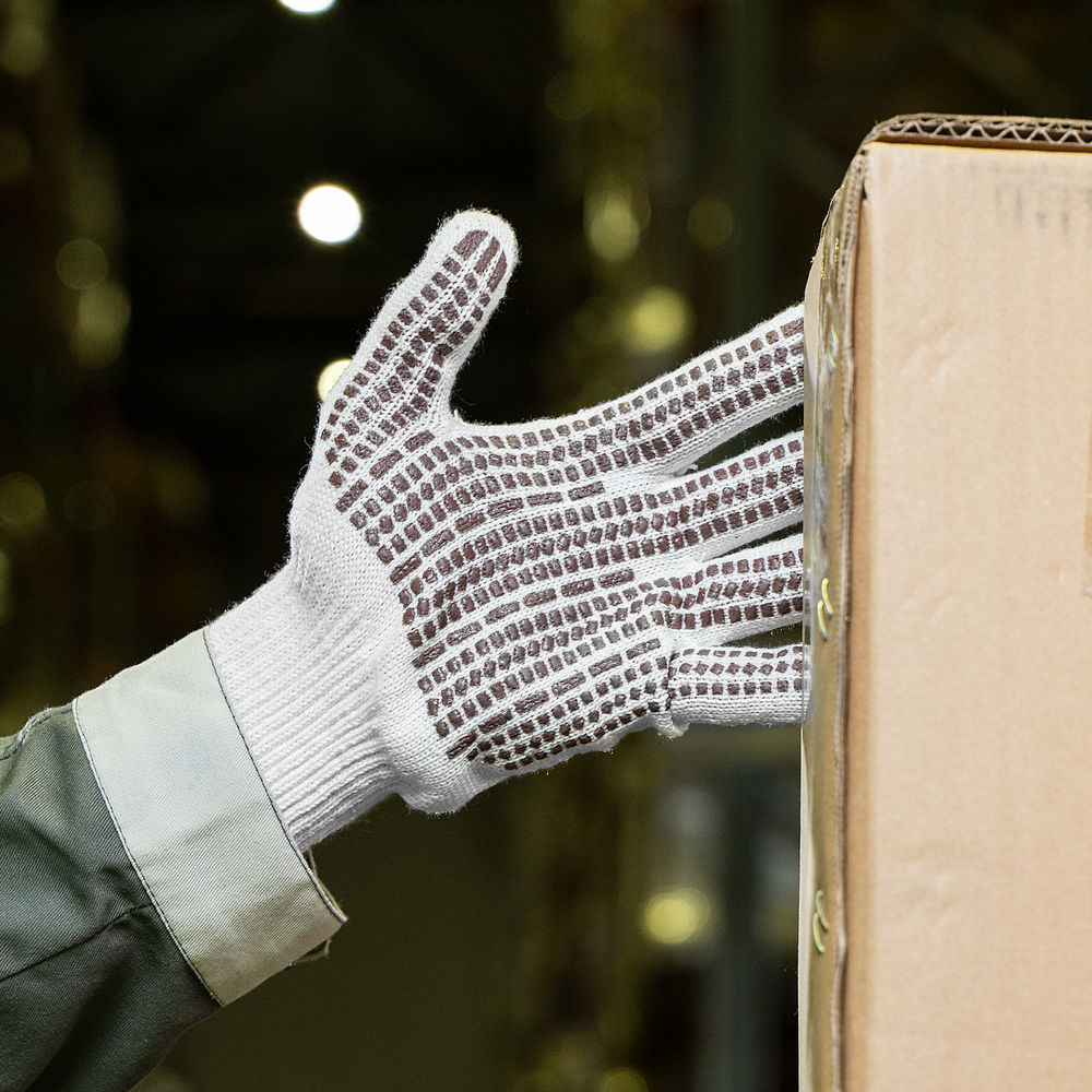 Перчатки трикотажные, ПВХ гель Протектор, оверлок Сибртех (67778)