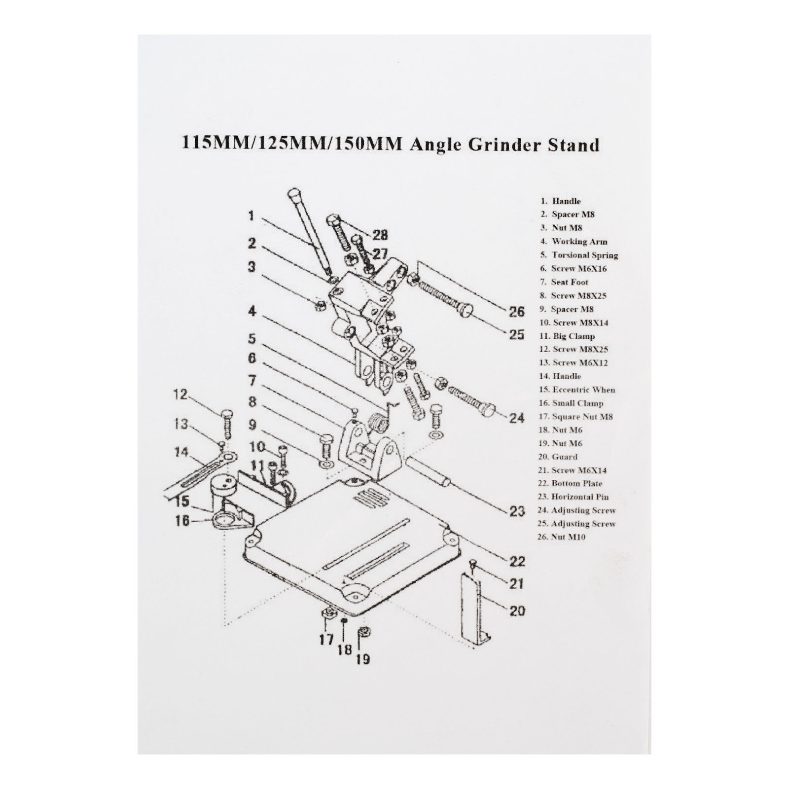 Станок для крепления УШМ COS-115 Sparta (934155)