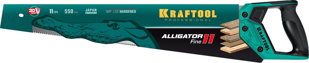 Ножовка для точного реза Alligator Fine 11, 550 мм KRAFTOOL 15203-55