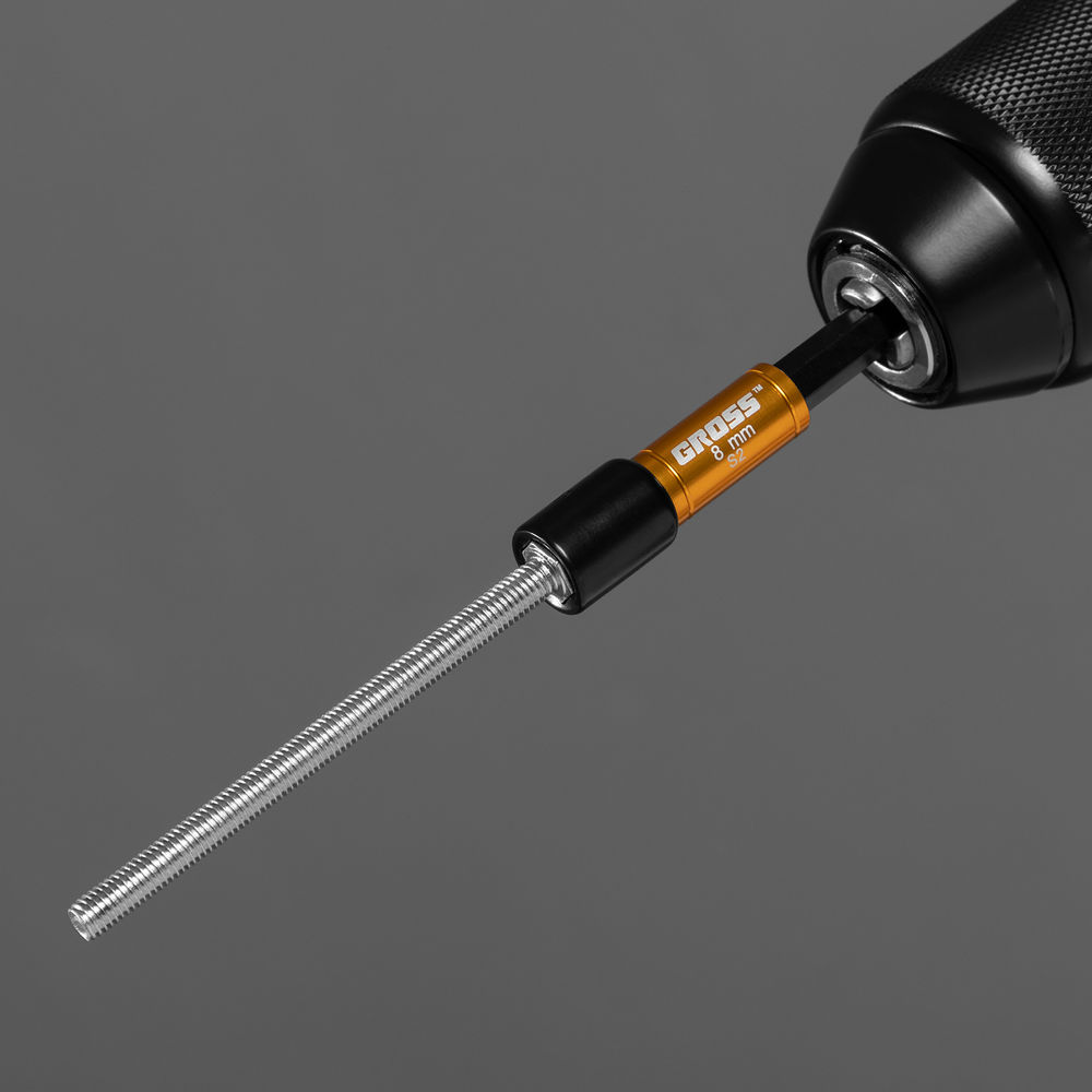 Набор бит с торцевыми головками 8, 10,12, 13 мм, магнит. Nut-Driver, S2 Gross (11627)