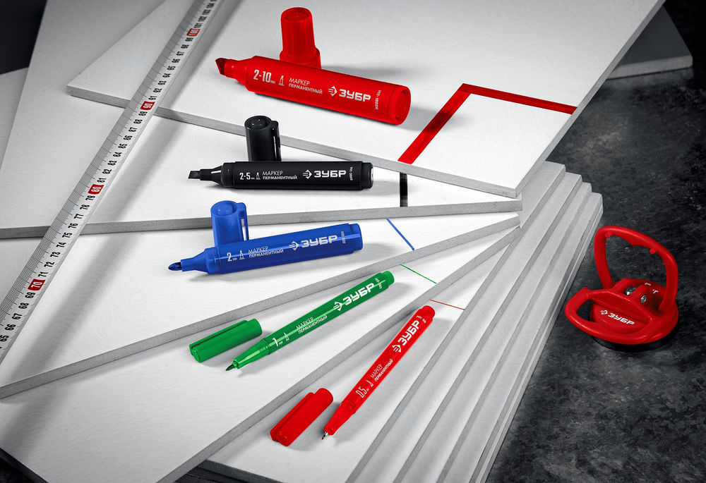 Перманентный маркер МП-100 черный, 1 мм ЗУБР 06320-2