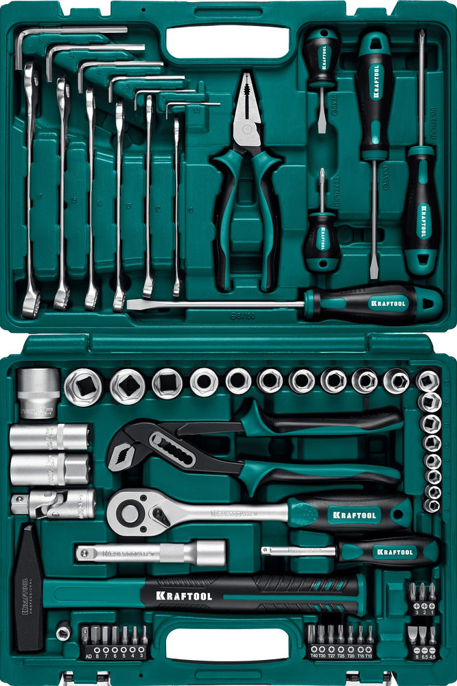 Набор инструмента универсальный 66 предм., (1/2+1/4) EXTREM-66 KRAFTOOL 27976-H66