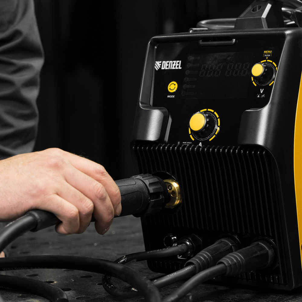 Аппарат инвертор. полуавтомат. cварки IMIG-205SDR, 200 А, ПВ 60%, катушка 5 кг Denzel (94364)
