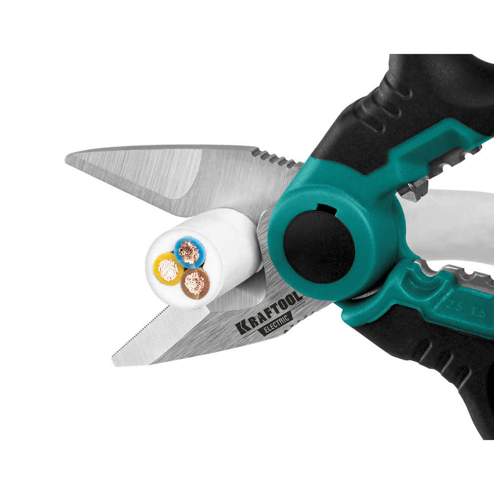 Ножницы электрика 160 мм 4 в 1 с чехлом ELECTRIC KRAFTOOL 23356